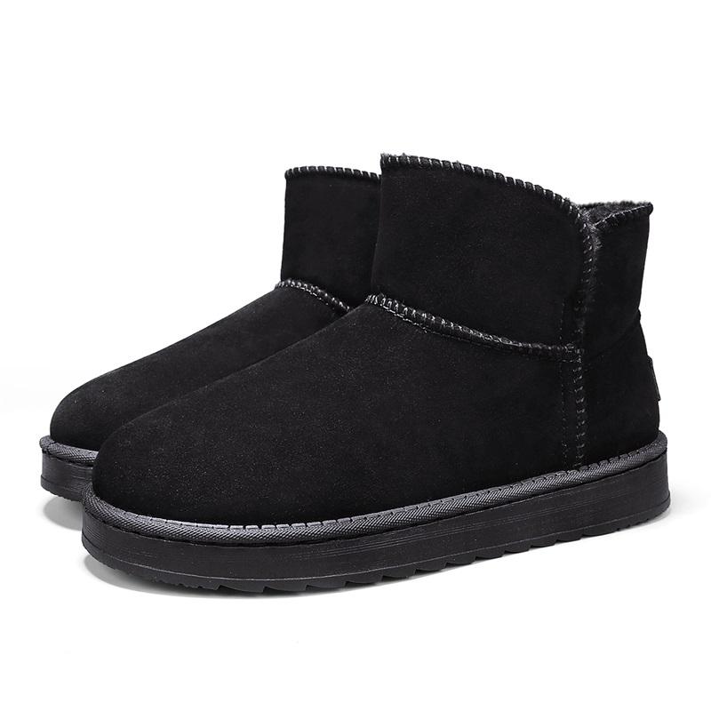 

ТУИНАНЛЕ Нескользящие Толстые Плюшевые Зимние Ботинки Женские Ботинки на Платформе с Мехом Мужские Слипоны Теплая Обувь с Хлопковой Подкладкой Женская 36 чёрный