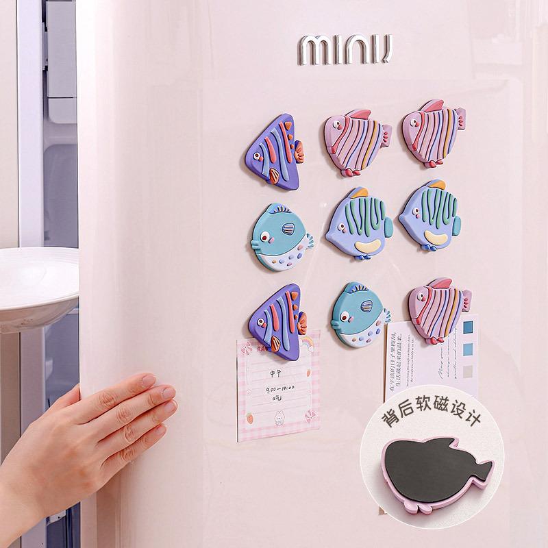 

5 шт. Магнит на холодильник в виде животного из смолы, Магнит на холодильник в виде рыбы, 3D мультяшная наклейка, Игрушка для детей, Сделай сам, Гаджет для офисной доски