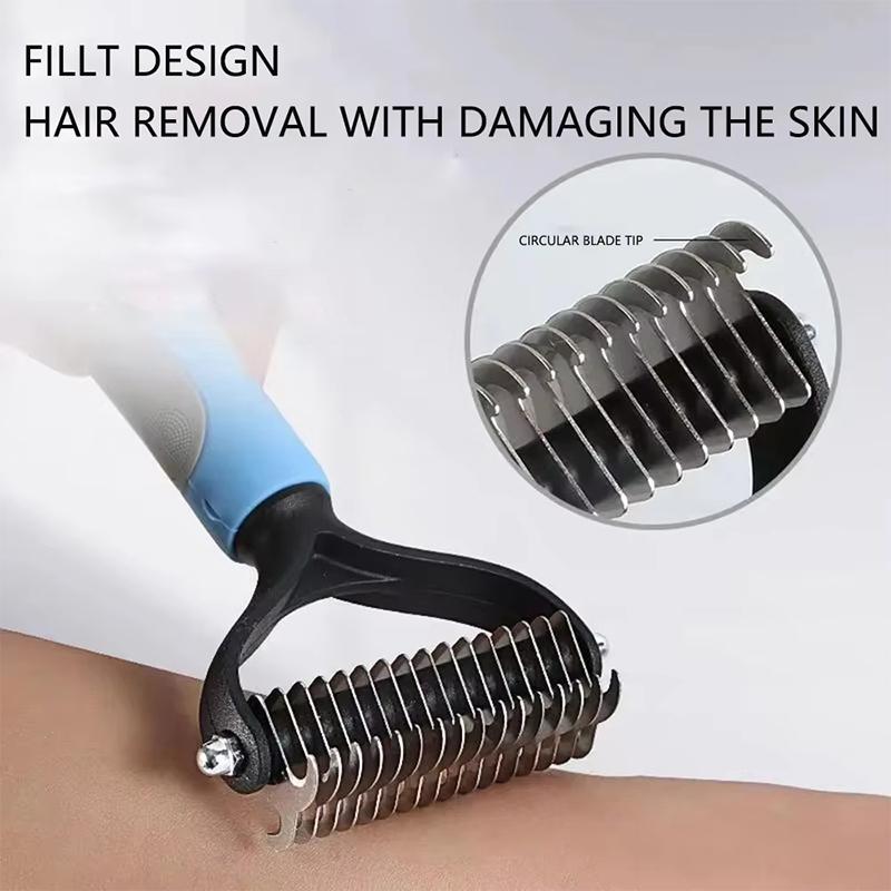 Dog Deshedding Brush Professional Pet Hair Knot Remover Non-slip Handle Grooming Tool for All Breeds Home & Salon Use