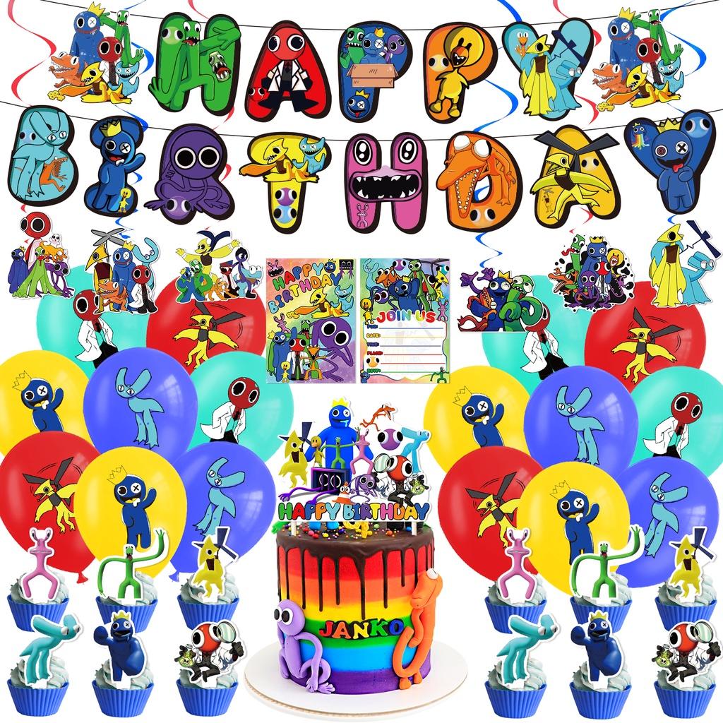 Rainbow Friend 2 Birthday Party Set Decorate With Vibrant Rainbow Theme Includes Cake Topper, Balloons, And More!