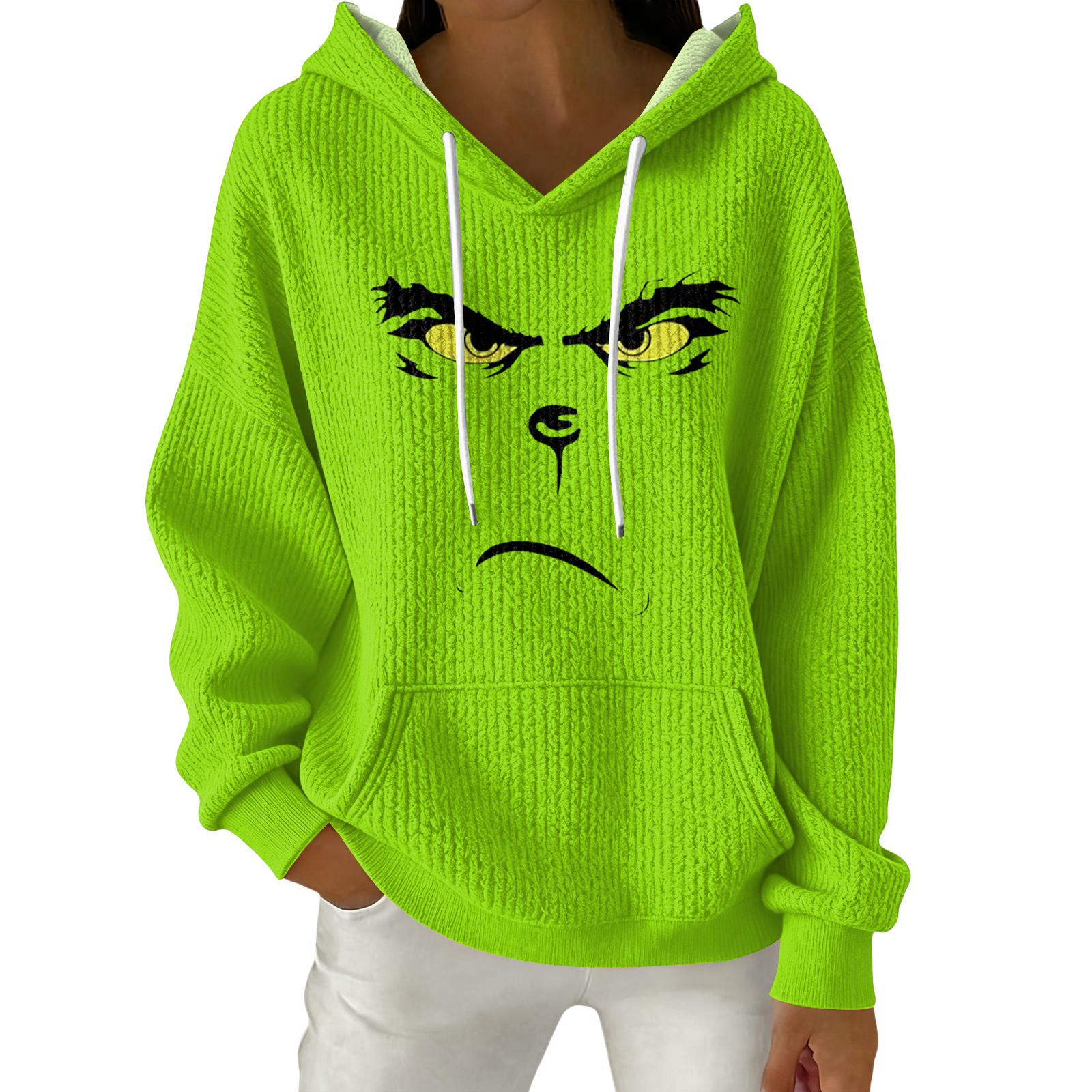 

Женский модный повседневный пуловер с рождественским принтом, толстовка с капюшоном и длинными рукавами M армия зеленый