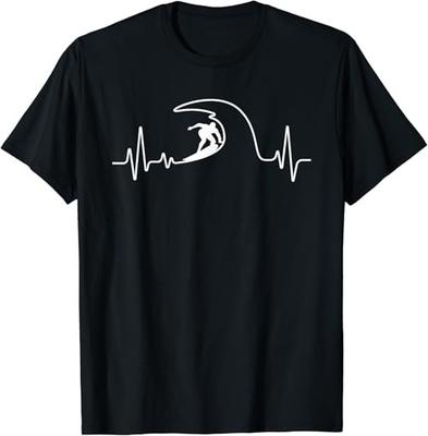 Cooles Surfen für Männer Frauen Surfer Surfbrett Strand Herzschlag T-Shirt Unisex T-Shirt