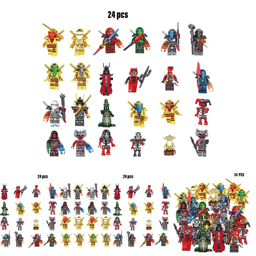 24pcs Phantom Series Ninja Building Blocks Plastic Toy Figures For Children Height)