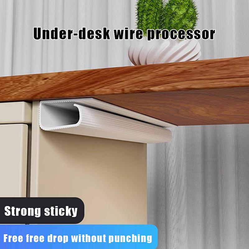 Channel Desk Cable Organizer Cable Management Accessories White Cable Protecter No Drilling Under Desk Management Tray
