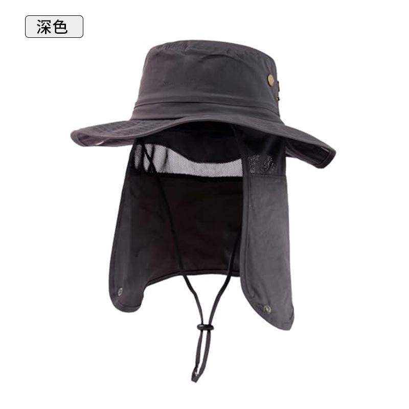 Fishing Sun Protection Hat Men's Summer UV Protection Neck Protection Outdoor Mountaineering Big Brim Sun Hat Big Head Fisherman Sun Hat