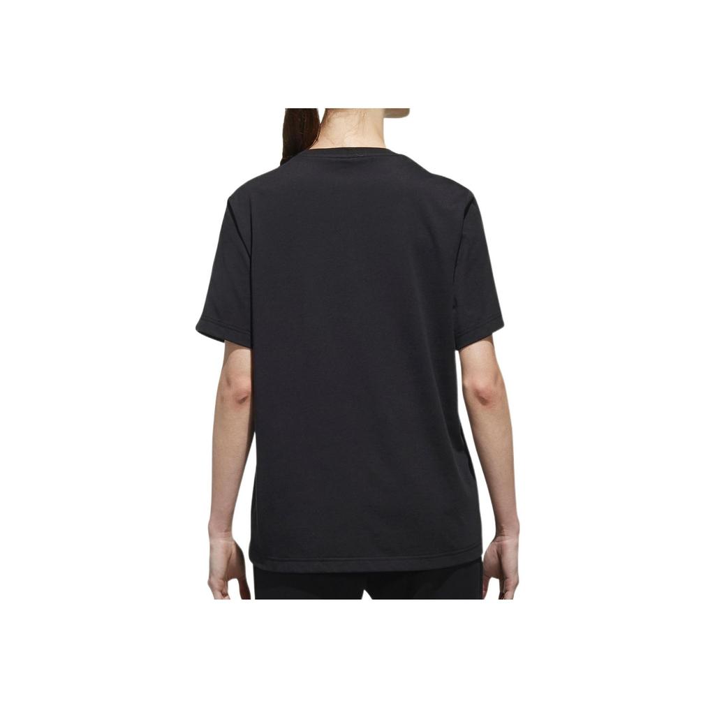 Adidas Logo Print Sports Running Training Fitness Breathable Comfortable Casual Fashion Pullover Crew Neck Short Sleeve T-Shirt Women T-Shirt FJ6887