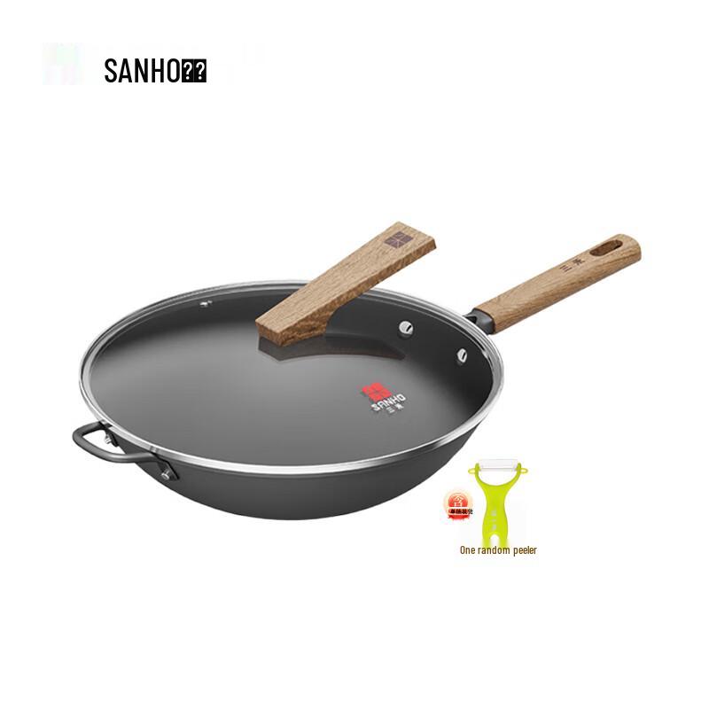 SANHO 34cm Uncoated Iron Wok