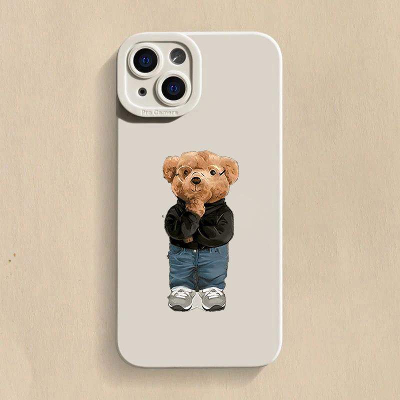 Cute Bow Bear Silicone Phone Case For Samsung Galaxy S26 S25 S24 S23 S22 S21 Ultra Plus FE A06 A26 A32 A33 A56 A34 A54 Cover