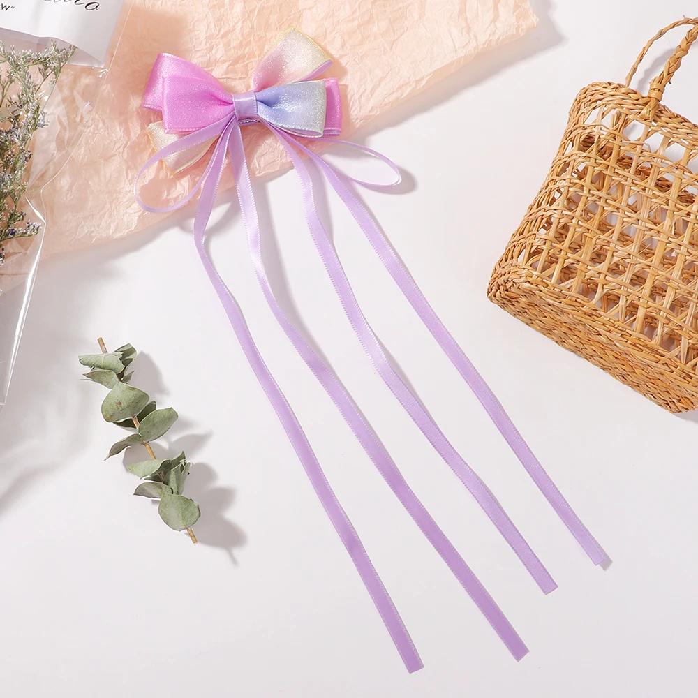 Gradient Bow Tassel Hairpins New Chinese Style Children Sweet Girls Lovely Hair Clips Women Barrettes Hairgrips Hair Accessories