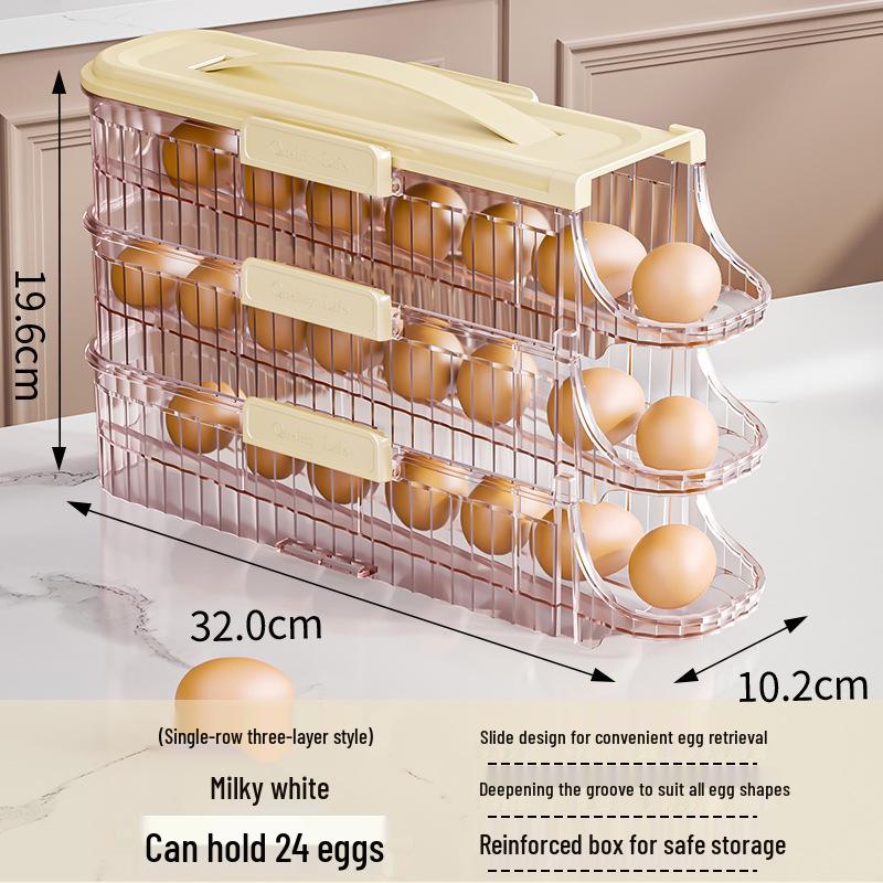 Stackable Portable Egg Rack & Storage Box for Refrigerator