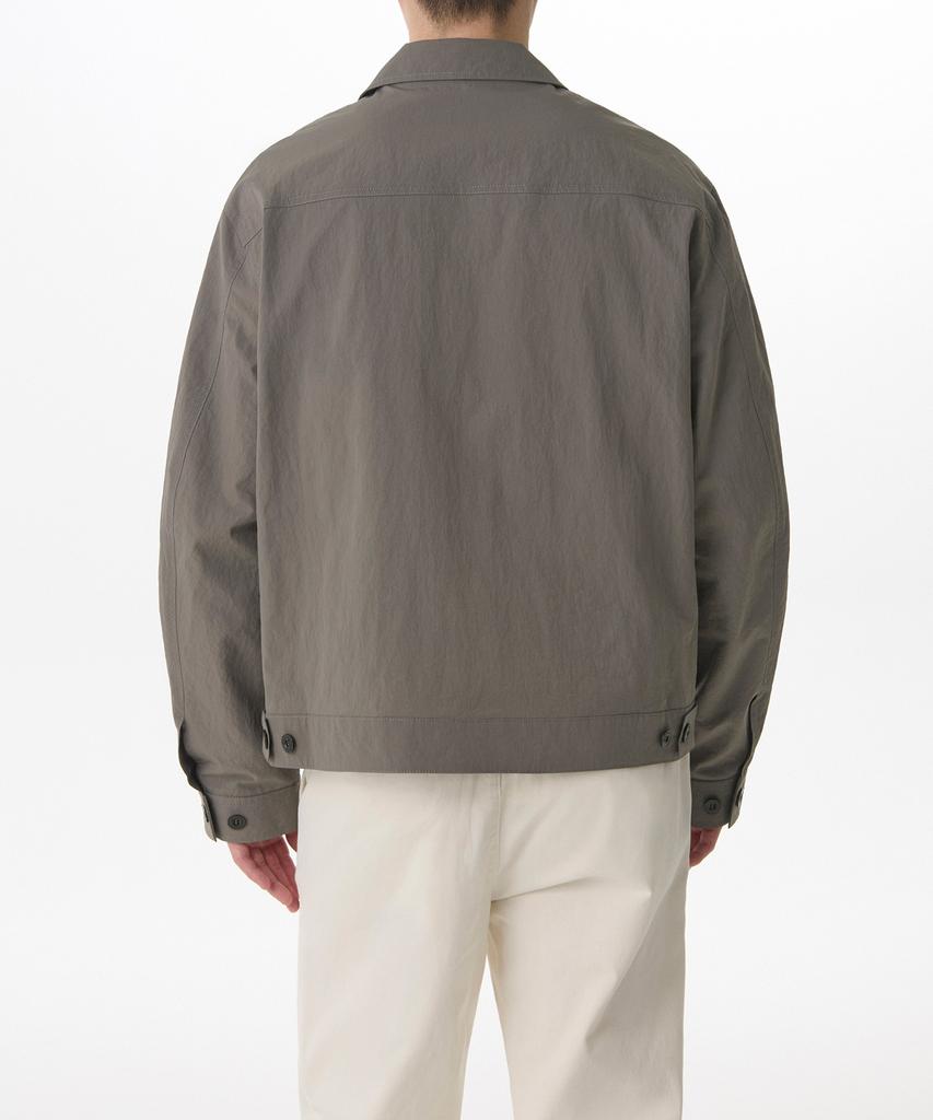 Musinsa Standard Nylon Crease Double Pocket Zip-Up Jacket [Khaki Grey]