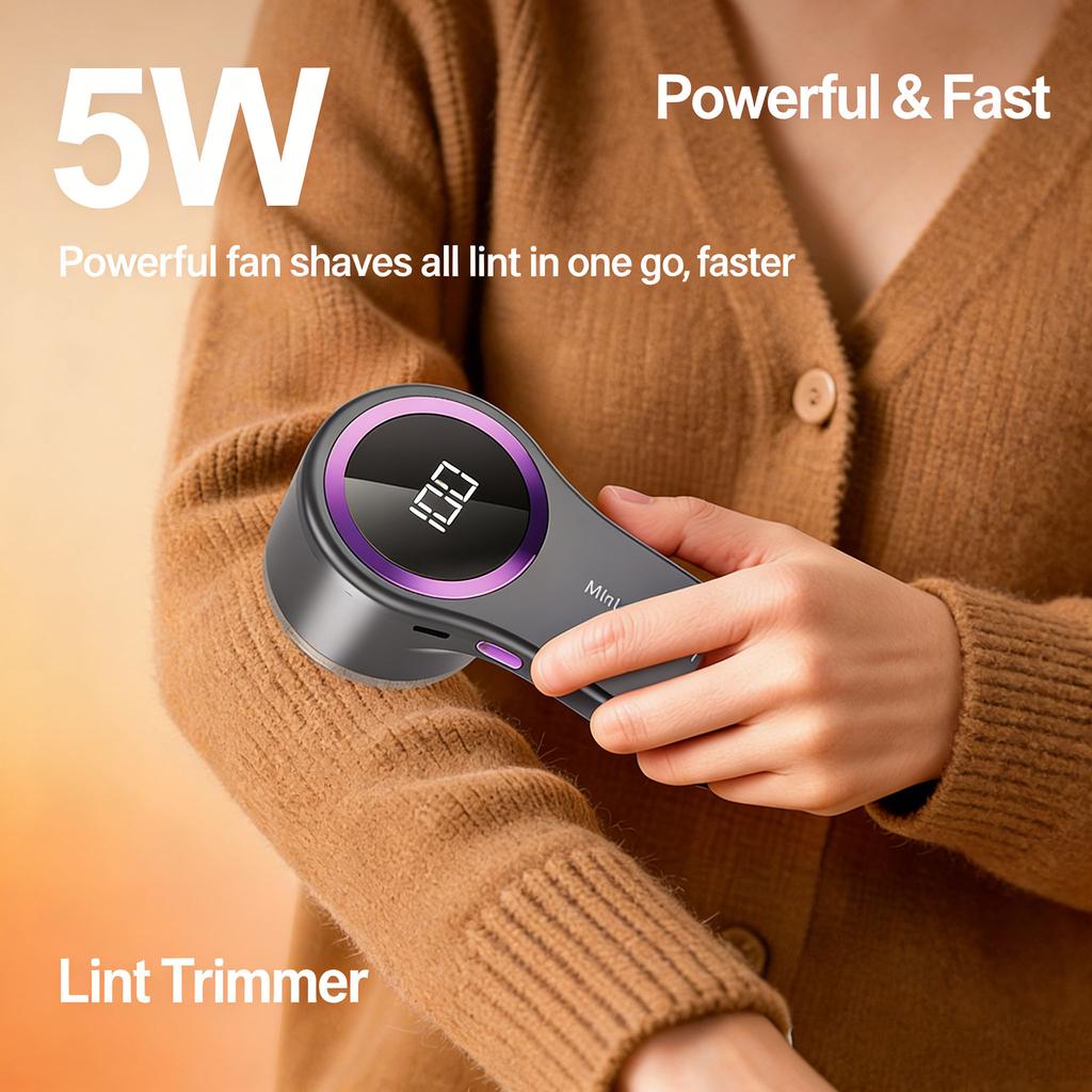 Portable Electric Lint Remover with LED Display USB Multifunction Rechargeable Sweater Shaver with Smart Touch Screen