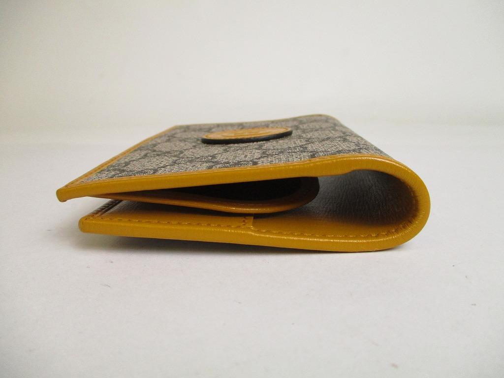 Authentic GUCCI GG Supreme Orchre Leather Passport Holders #a370   Refurbished