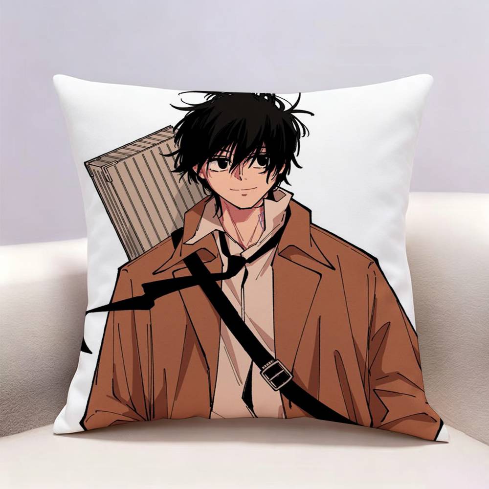 Sakamoto Days Anime Taro SSakamoto Doublesided print Pillow Case Pattern Printed Pillowcase For Living Room Sofa Cushion Cover