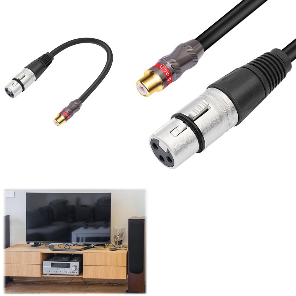 0.3m 3Pin XLR Female To RCA Female RCA Female To 3Pin-XLR Female Adapter Cord for Microphone Amplifier