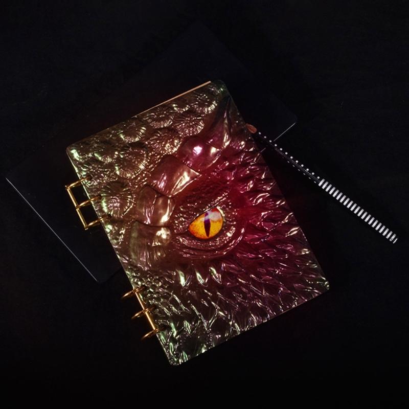 DIY Epoxy Resin Notebook Mold Cthulhu Wind Dragon Eye Written Mould 3D Embossed Notebook Leather for Case Silicone Mould