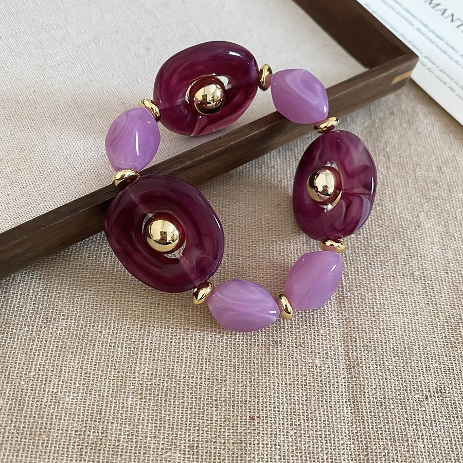 Europäische Retro Geometrische Perlen Edelstahl Choker Halskette