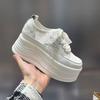 Bear White Shoes Spring New Thick-soled White Breathable Small Fashion Inner Height-increasing Women's Shoes