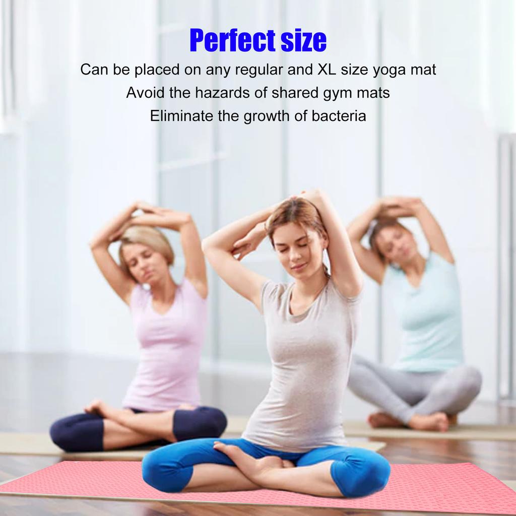 Towel Soft Microfiber Slip Resistant Sweat Absorbent   Mat Towel for Pilates Exercise Classes