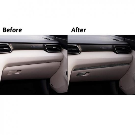 2Pcs Carbon Fiber Interior Glove Box Panel Cover Trim For Hyundai Veloster