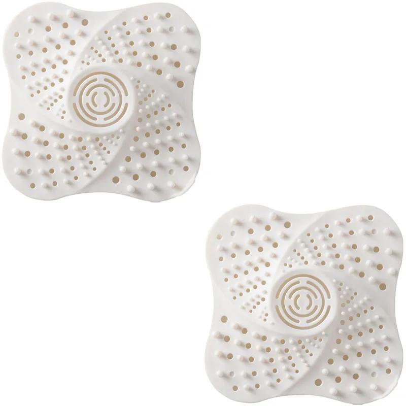 Shower Drain Covers with Sucker, Rubber Sink Strainer Drain Protector Hair Catcher for Kitchen and Bathroom