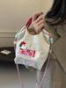 Korean Embroidered Dachshund Cartoon Women's Fashion Handbag - Versatile Color Block Shoulder and Crossbody Bag