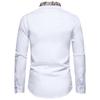Camicia Casual da Uomo alla Moda con Rever a Maniche Lunghe Camicia da Uomo a Maniche Lunghe Color Block con Stampa Floreale