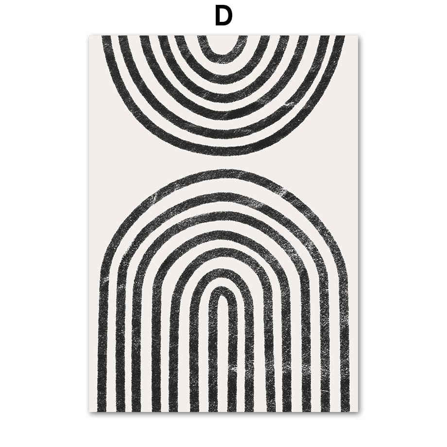 Sun Leaves Rainbow Abstract Geometry Boho Nordic Wall Art Painting Gallery Posters And Prints Wall Picture For Living Room Decor