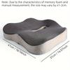 Ergonomic Memory Foam Seat Cushion for Office Chairs & Cars - Posture Support, Butt Pain Relief, Easyclean Material