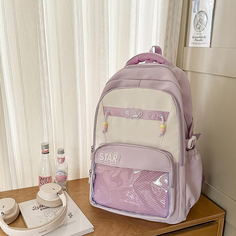 High Value, Fresh and Cute, Multi-pocket Backpack, Student Leisure, Simple and Large-capacity Backpack.