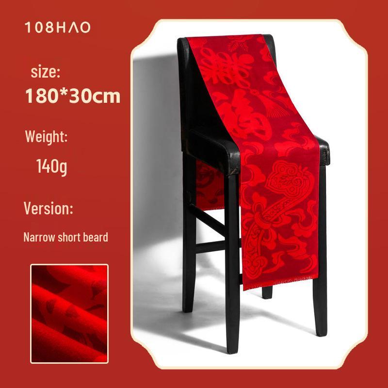 Large Red Scarf with Custom Logo Embroidery for Year-End, Spring Festival, Event Opening, Anniversary