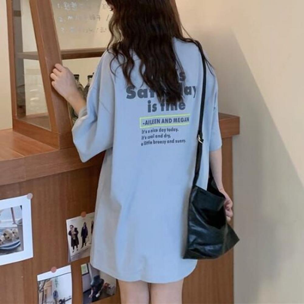Navava Women 1 + 1 LeTTering Loose FiT ShorT Sleeve T shirT nT2637