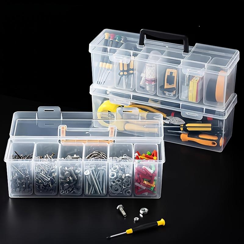 7pcs Multi-functional household hardware tool box, transparent portable tool storage box, wrench and screw parts organizing box
