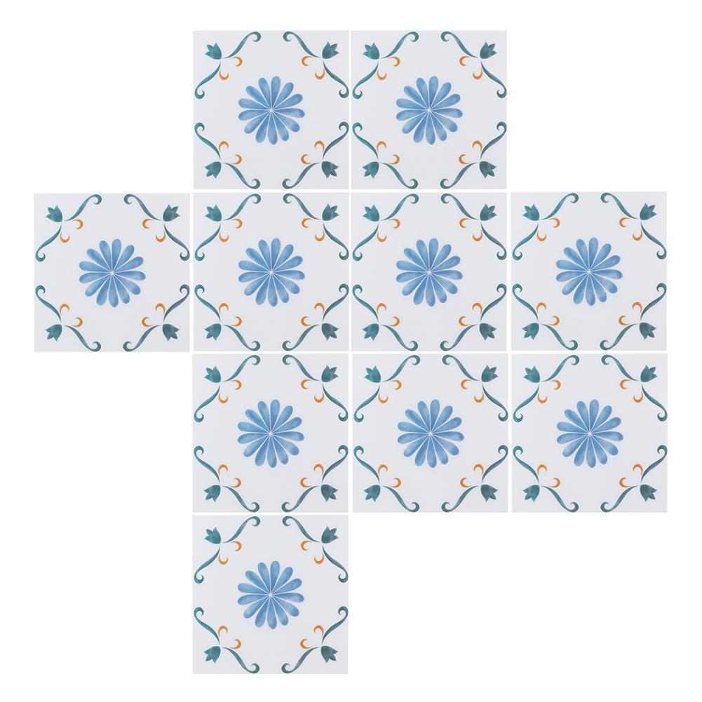 10Pcs Non‑Slip Waterproof Decorative Wallpaper Wall Floor Sticker Home Decoration 20x20cm