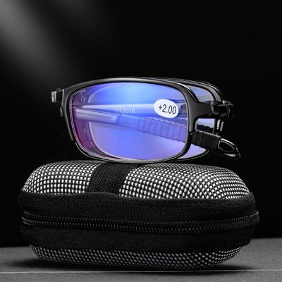 Design Lesebrille Männer Frauen Falten Kleine Brille Rahmen Metall Brille Mini Brieftasche Brille Dioptrien 1,0-4,0