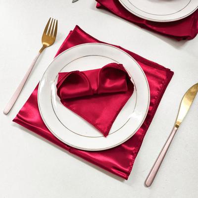 Tela de Servilleta de Poliéster Tela de Servilleta Platos de Mesa Servilleta de Lino Toalla Set Para Hotel Boda Fiesta Eventos Decoración