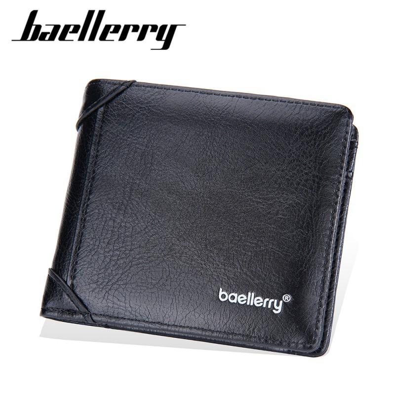 New Wallet Men Short Style European American Retro Business Horizontal Multi Slot Buckle Ticket Holder
