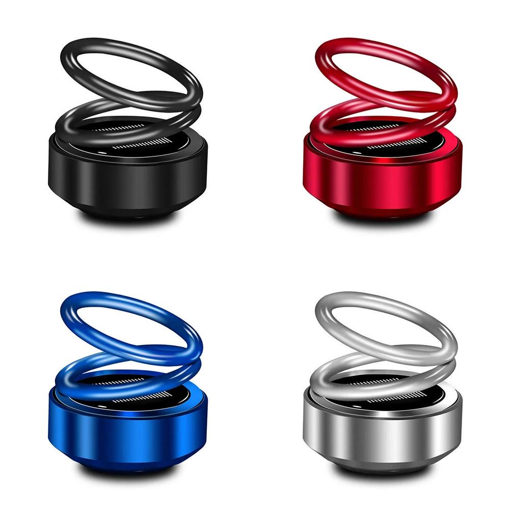 Automobilový solární rotační aromaterapeutický osvěžovač vzduchu s dvojitým kroužkem, difuzor pro interiérové ​​doplňky pro dekoraci domu v autě