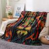 Lion Print Flannel Blanket, High Quality Comfortable for All Seasons, Home Decor, Warmth and Comfort, Perfect for Christmas Gifts