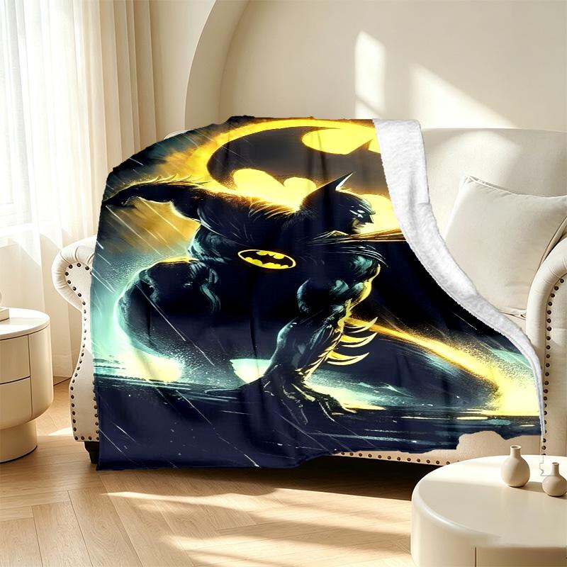 Batman Pattern Blanket for Home Decoration, Bed, Sofa, Car Travel, Camping, Suitable for All Seasons, Birthday Christmas Gift