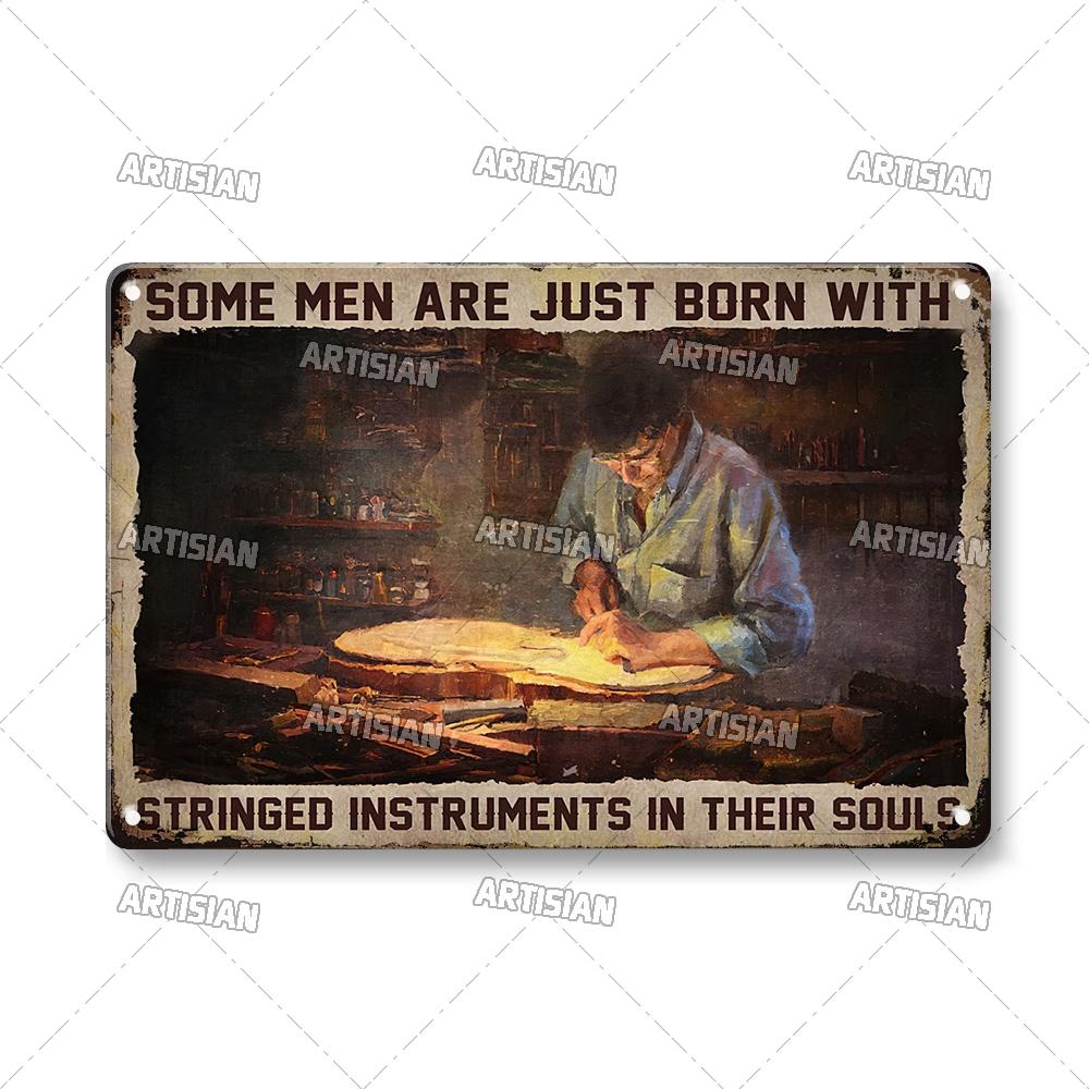 Artisian Job Work Metal Plaque Shoemaker Tin Sign Barista Hairstylist Luthier Painter Chef Decorative PlateWall Decor Garage Bar