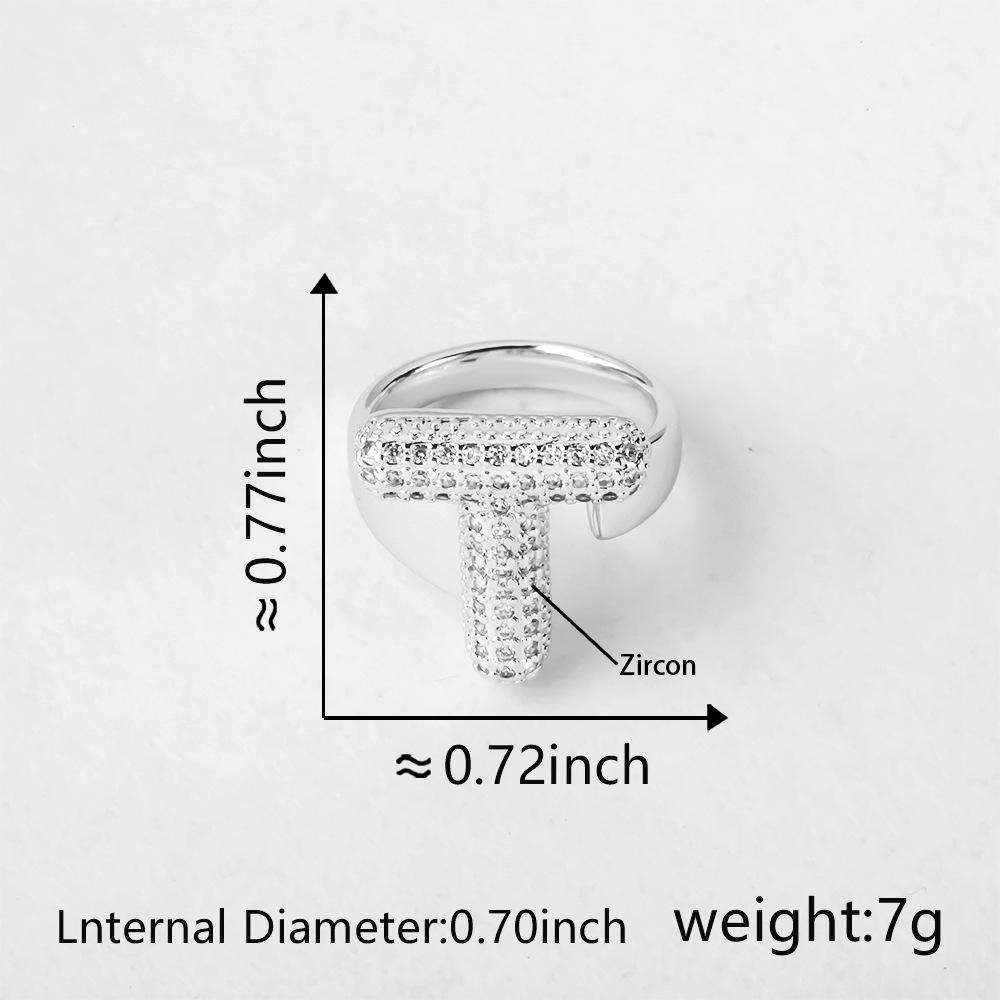 26 Letter Open-Ended Zircon Ring INS Minimalist Series Gift For Friends