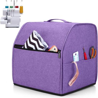 1PC Purple Overlock Sewing Machine Cover 600D Oxford Cloth 31*28*31cm Overlock Sewing Machine Cover With Storage Pockets Parts
