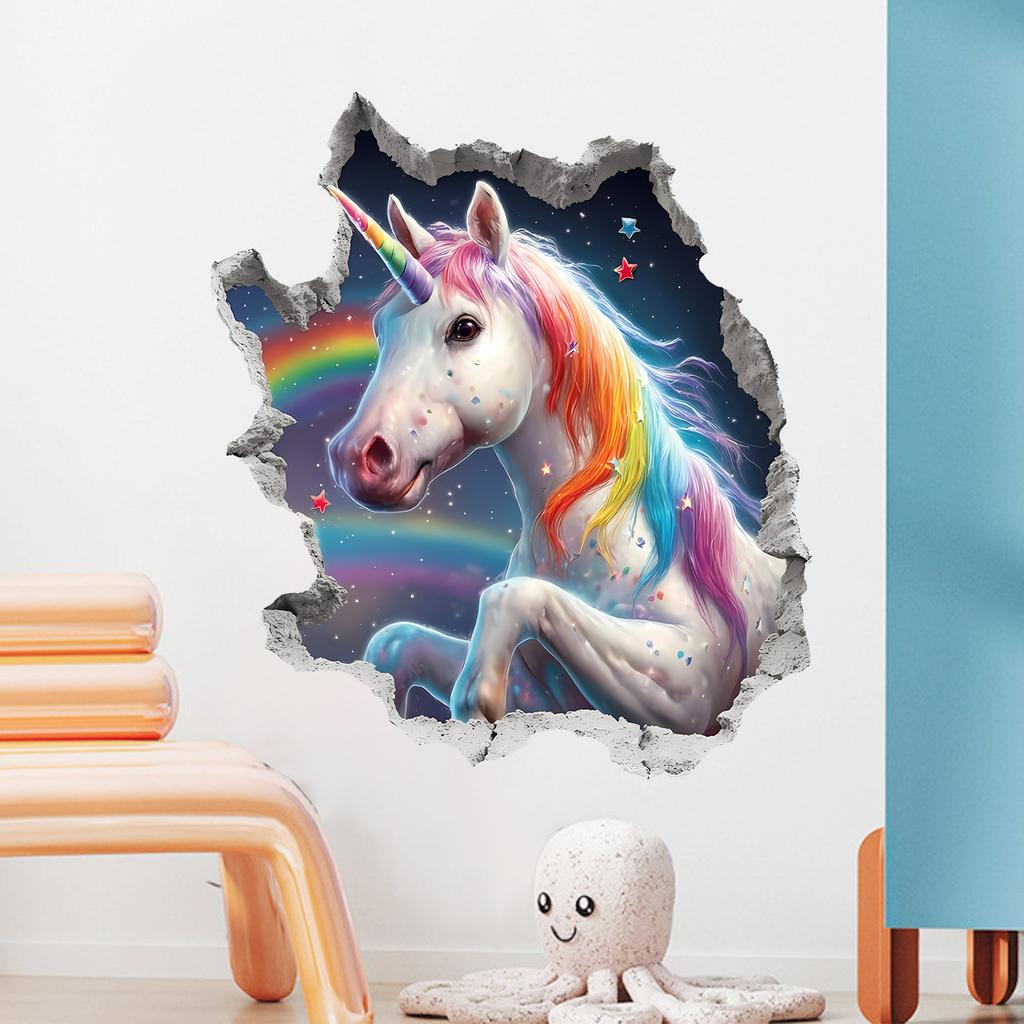 Unicorn Wall Sticker Self Adhesive Decal for Bedroom Living Room Study Nursery Kids Room Wall Decor