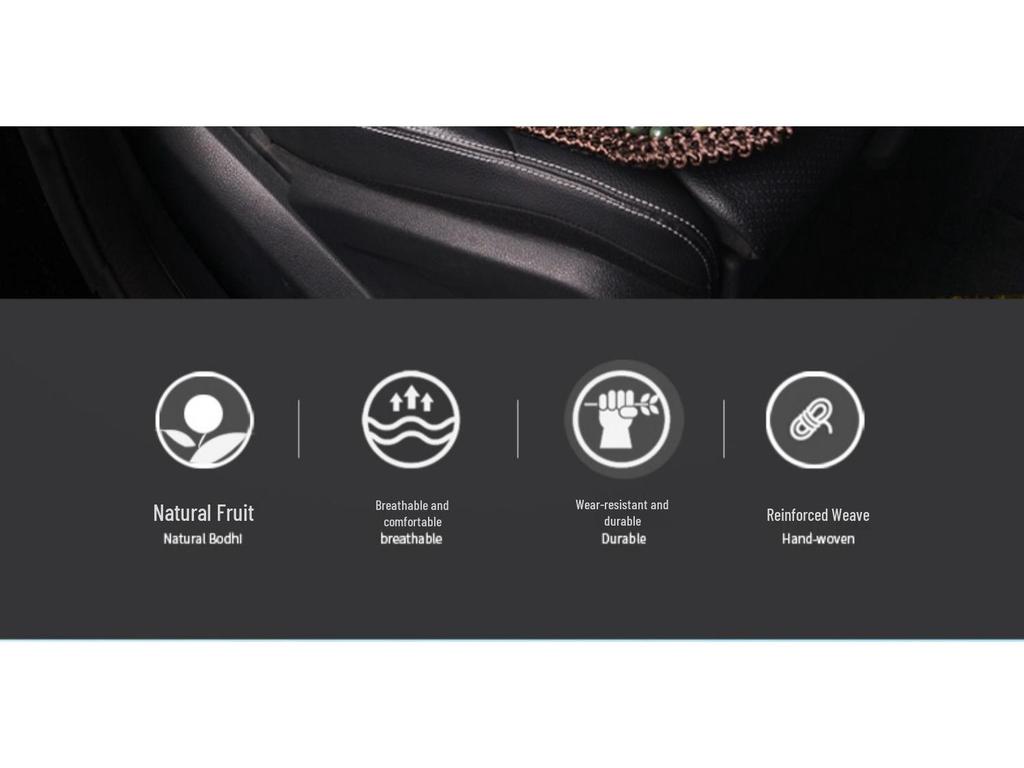 Four Seasons Universal Car Seat Cushion Set: Cooling Summer Pad with Breathable Wooden Beads and Bodhi Rattan Mat
