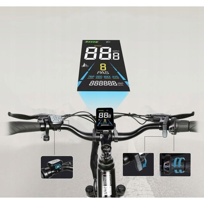 SAMEBIKE - RS-A01 Pro-T - Elektrische Fiets - Motor 500W - Batterij 36V 15Ah - Max Snelheid 25 km/u - 90KM Actieradius - Wit