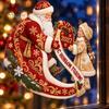 Festive Storefront Glass Ornaments Static Cling Window Decal, PVC Electrostatic Stickers with Frosty Old Flexible Reusable Decals Man Snow Maiden
