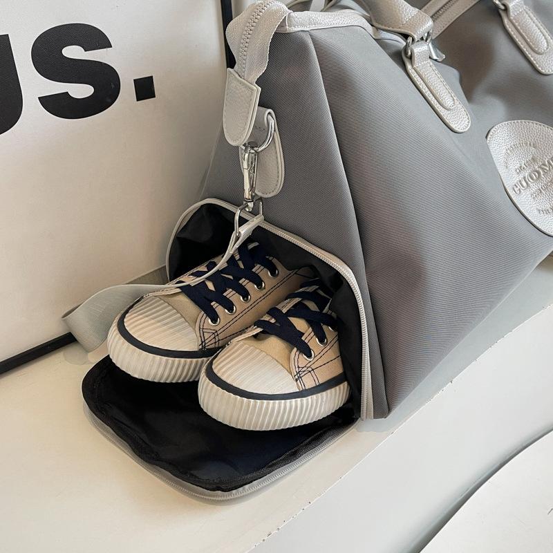 Large capacity handbag travel bag solid color unisex outdoor travel backpack minimalist sports dry wet separation gym bag