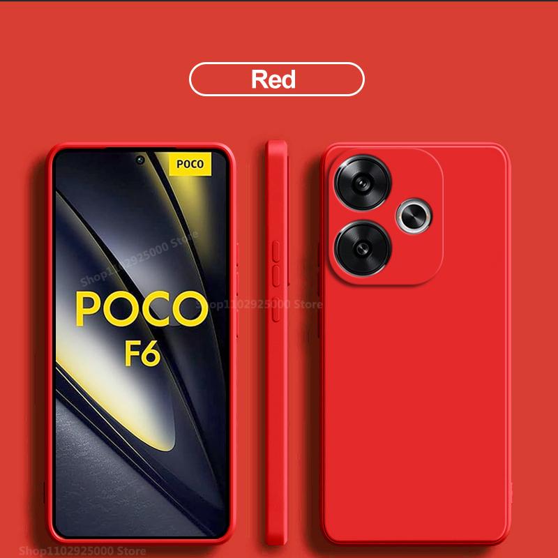 Poco F6 PocoF6 Pro Case Liquid Silicone Phone Cases For Xiaomi Poco F6 Poco F 6 F6Pro PocoF6 Pro Soft Cover Accessories