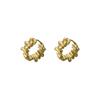 Personality Irregular Wavy Pleated Hoop Earrings for Women New Charm Gold Color Stainless Steel Dangle Jewelry Accessories Gift